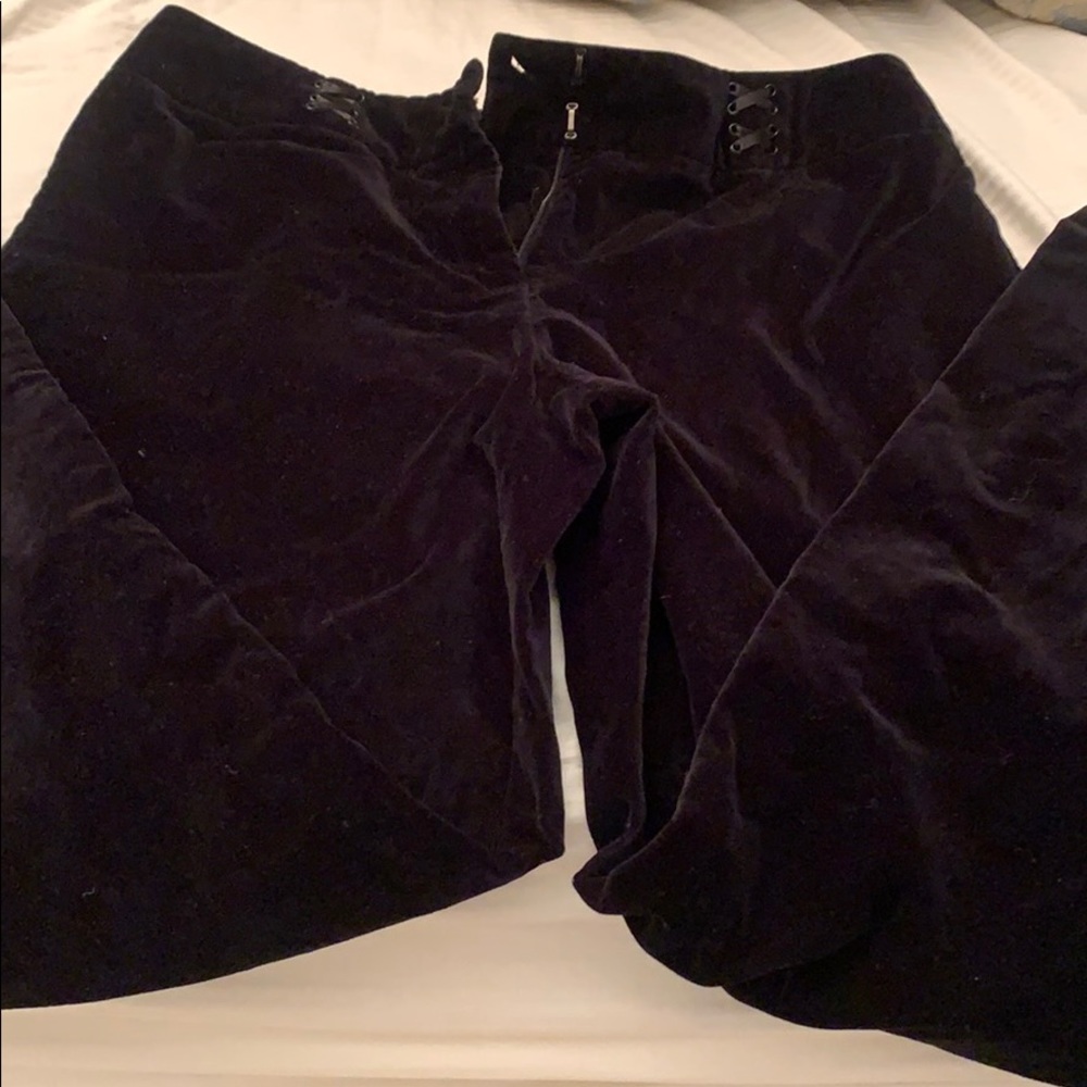 Black velvet pants